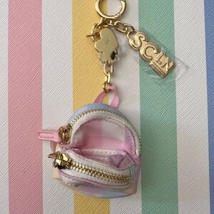 Stoney Clover Lane Pastel Plaid Mini Backpack Keychain